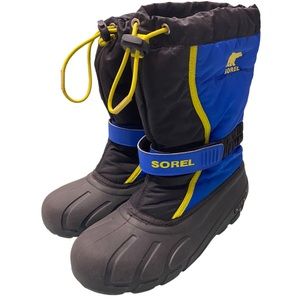 SOREL Youth Flurry Boot Size 6 in Black and Super Blue